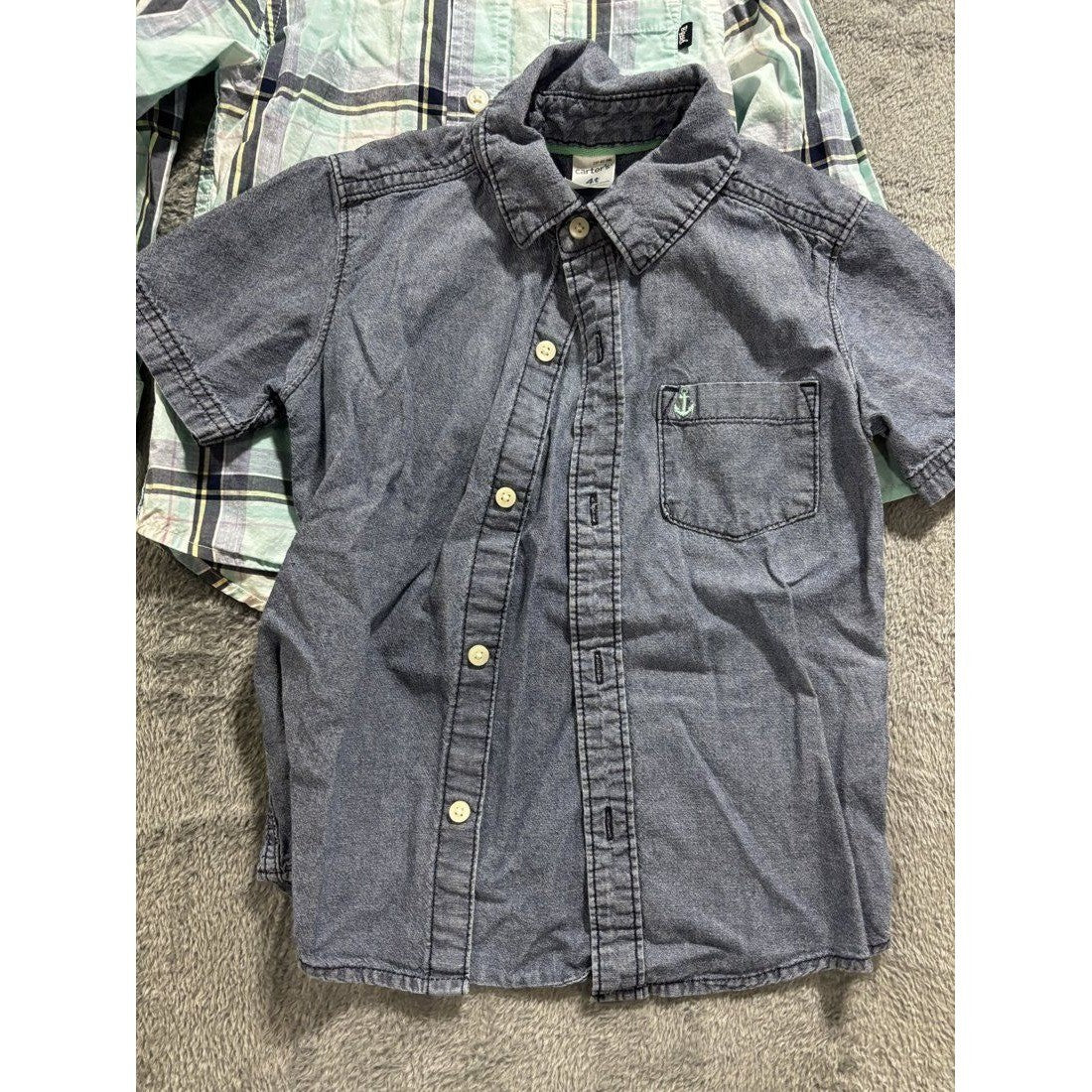 Toddler Boy Plaid Flannel Shirts Lot 5 Pieces 4T, photo 8 of 11