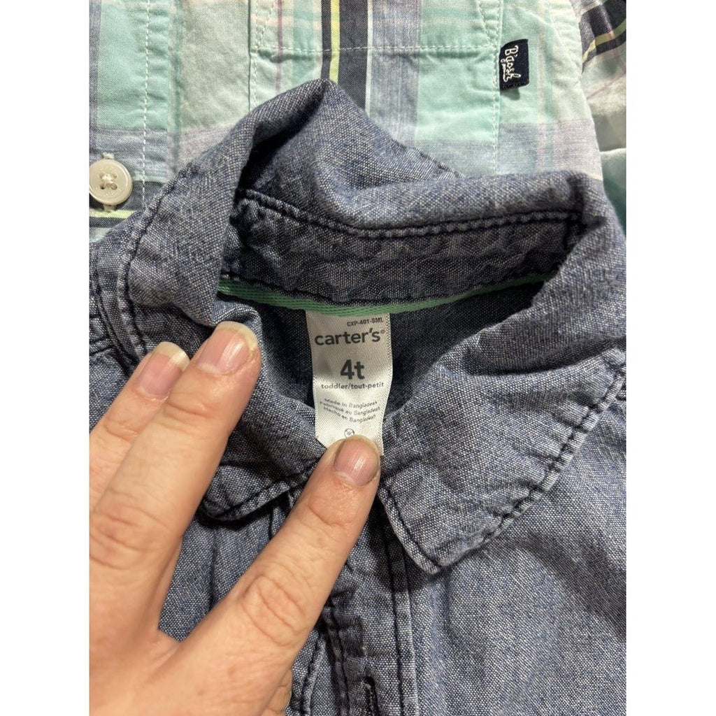 Toddler Boy Plaid Flannel Shirts Lot 5 Pieces 4T, photo 9 of 11