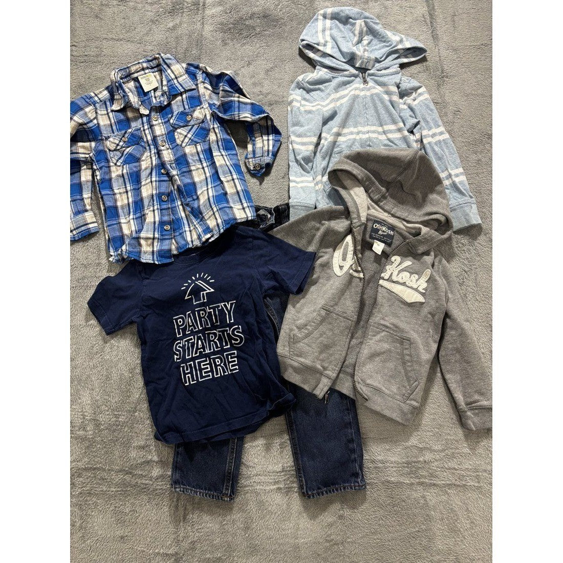 Toddler Boy Hoodies & Jeans Lot 5 Pieces 4T