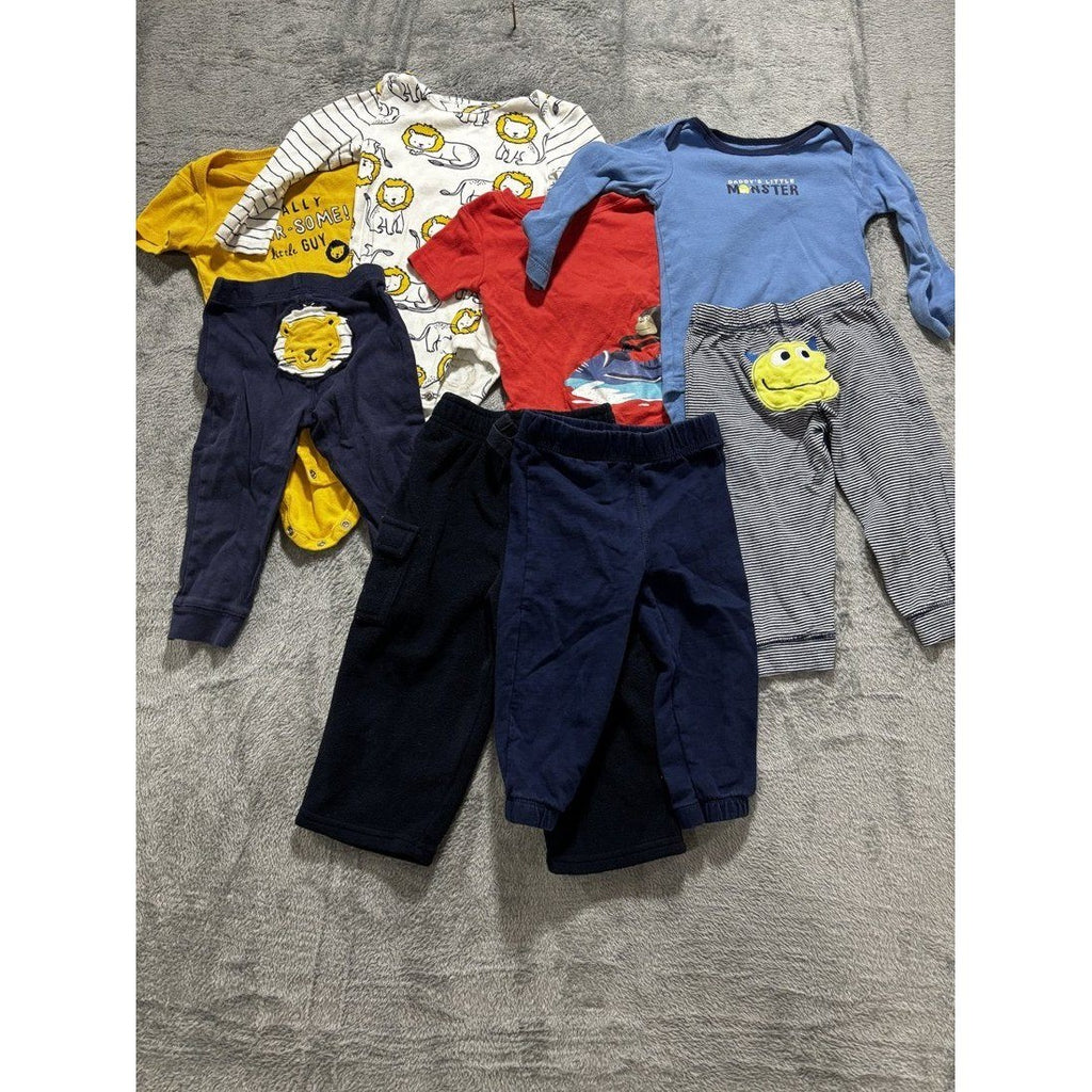 Baby Boy Bodysuits Tee & Pants Lot 8 Pieces 18M