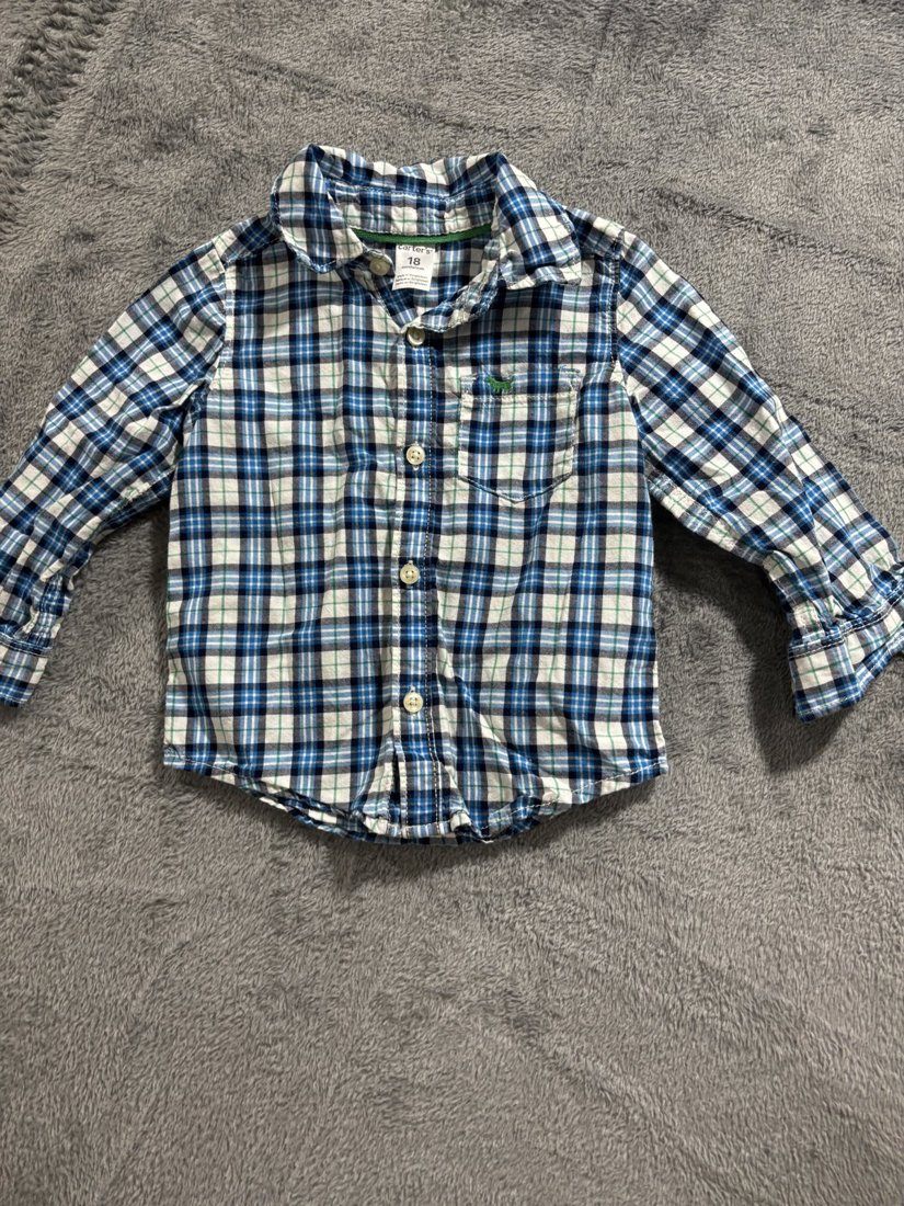 Carter's Baby Boy Plaid Shirts Lot 5 Pieces 18M, photo 10 of 11