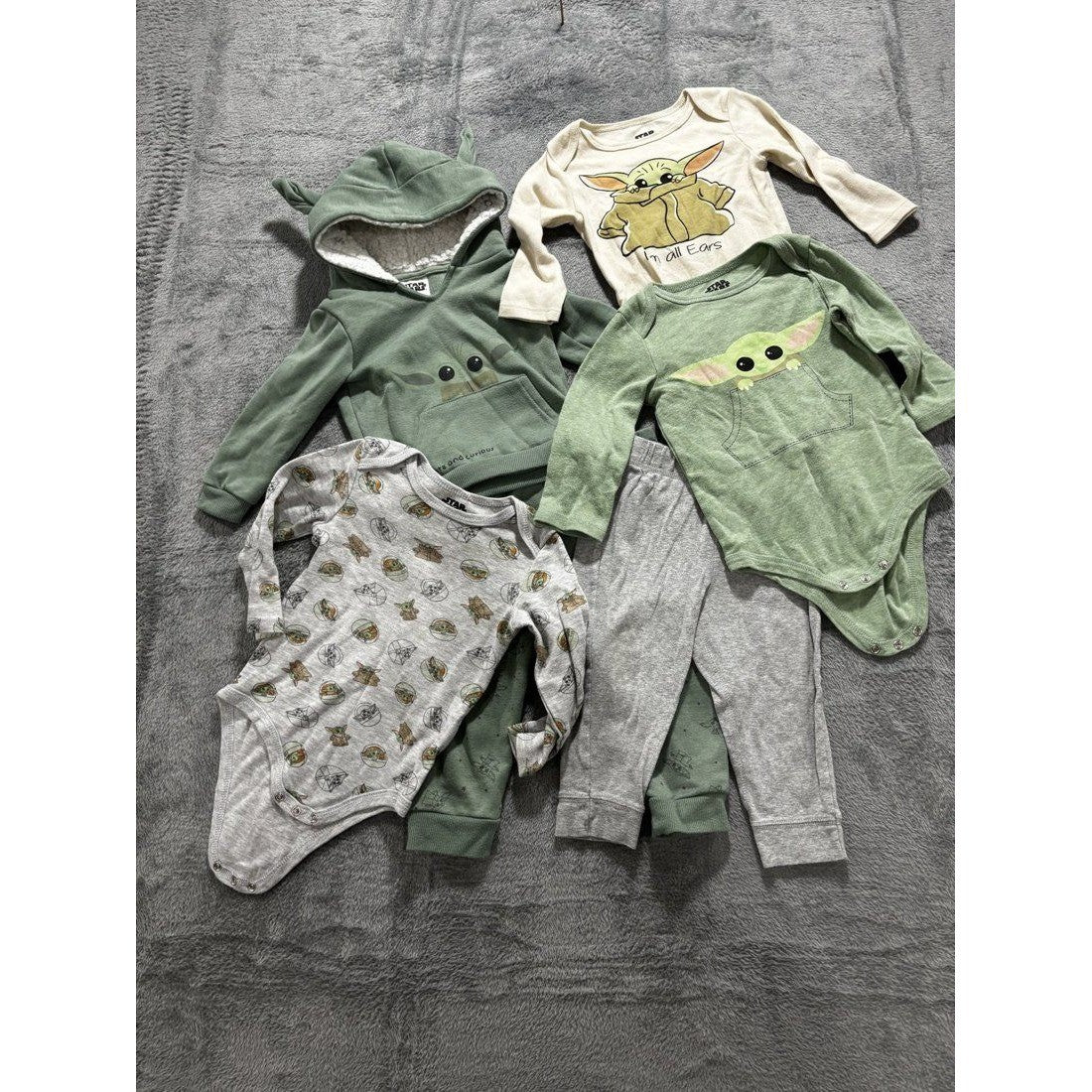 Baby Boy Sage Green Hoodie Outfit Lot 6 Pieces 18M