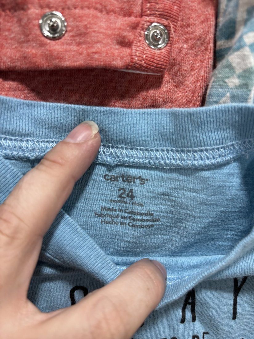 Carter's Baby Boy Blue Bodysuits Lot 6 Pieces 24M, photo 3 of 13