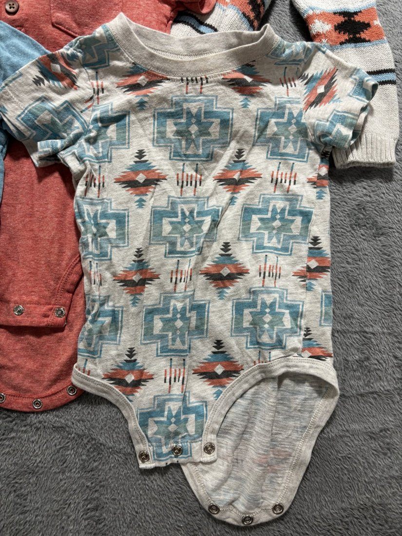 Carter's Baby Boy Blue Bodysuits Lot 6 Pieces 24M, photo 4 of 13