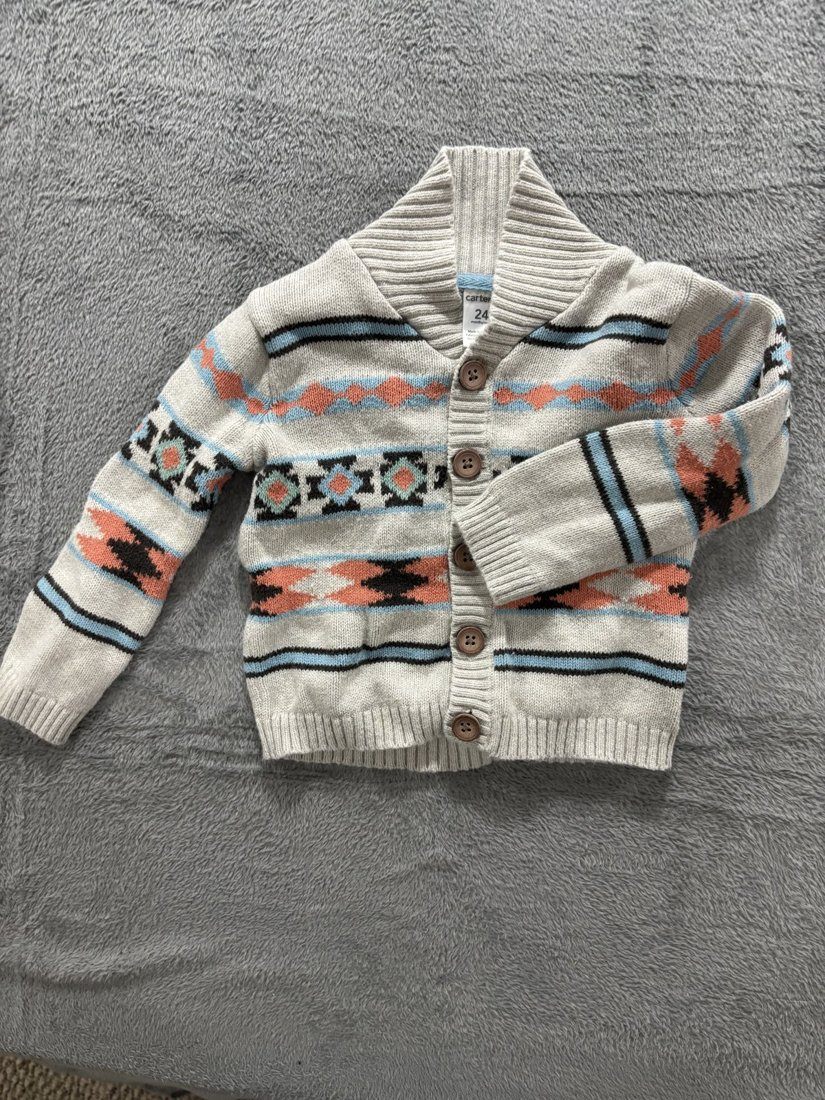 Carter's Baby Boy Blue Bodysuits Lot 6 Pieces 24M, photo 10 of 13