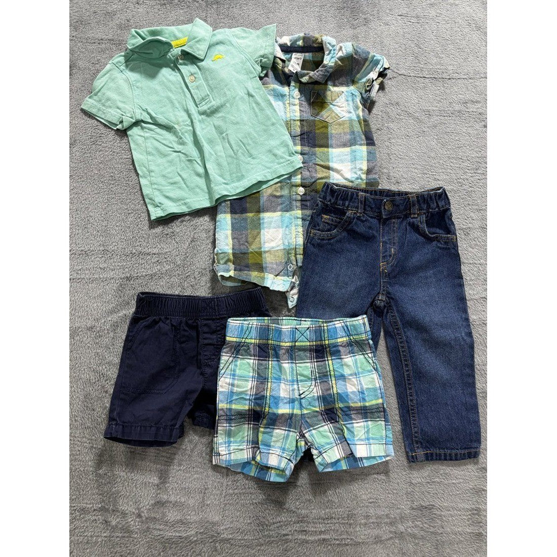 Carter's Baby Boy Mint Polo & Shorts Lot 5 Pcs 18M