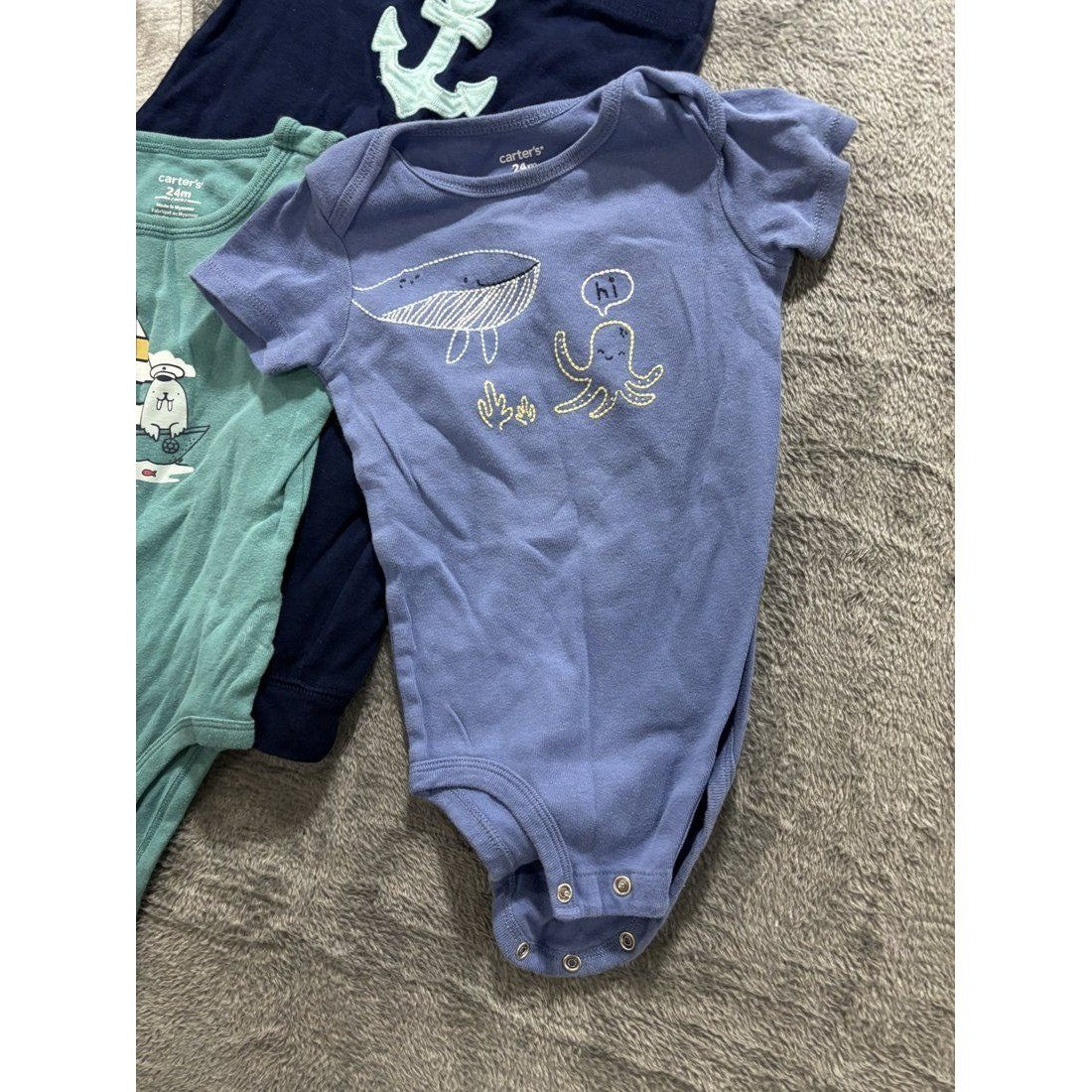 Baby Boy Blue Bodysuits & Pants Lot 5 Pieces 24M, photo 4 of 11