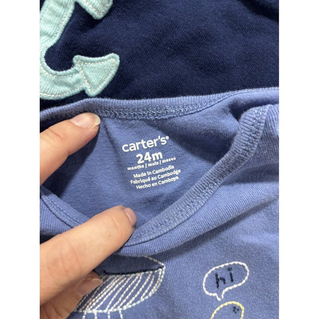 Baby Boy Blue Bodysuits & Pants Lot 5 Pieces 24M, photo 5 of 11