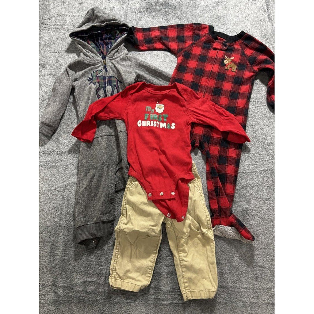 Carter's Baby Boy Christmas Outfit Lot 4 Pieces 18M
