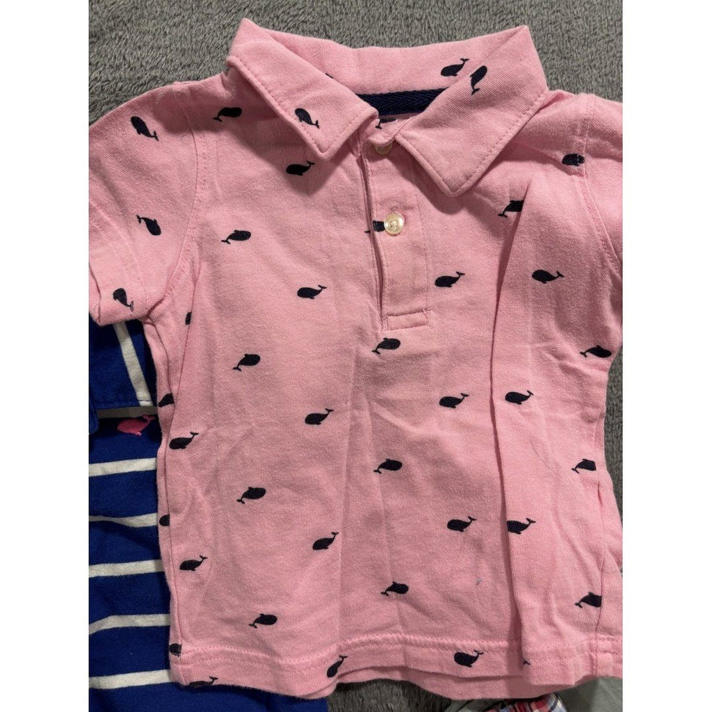 Baby Boy Pink Polos & Plaid Shorts Lot 7 Pieces 18M, photo 2 of 16
