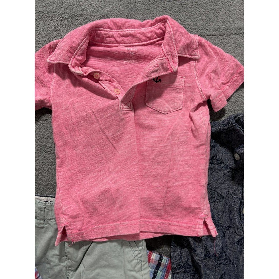 Baby Boy Pink Polos & Plaid Shorts Lot 7 Pieces 18M, photo 4 of 16