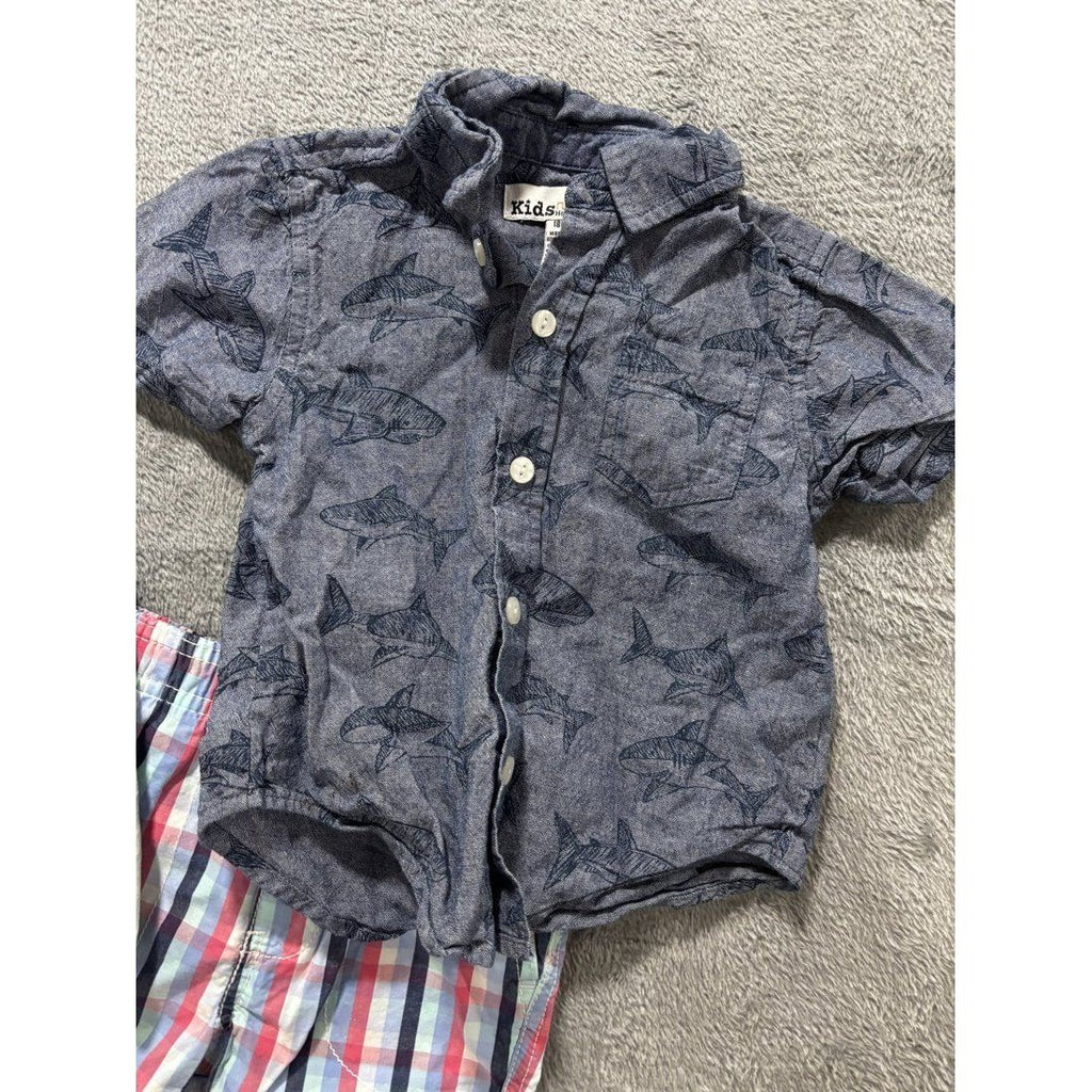 Baby Boy Pink Polos & Plaid Shorts Lot 7 Pieces 18M, photo 6 of 16