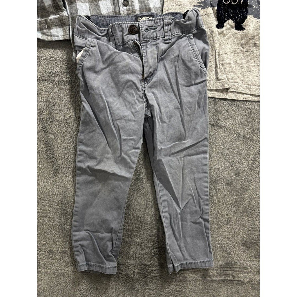 OshKosh B'gosh Toddler Boy Plaid Shirts Lot 5 Pcs 3T, photo 6 of 13