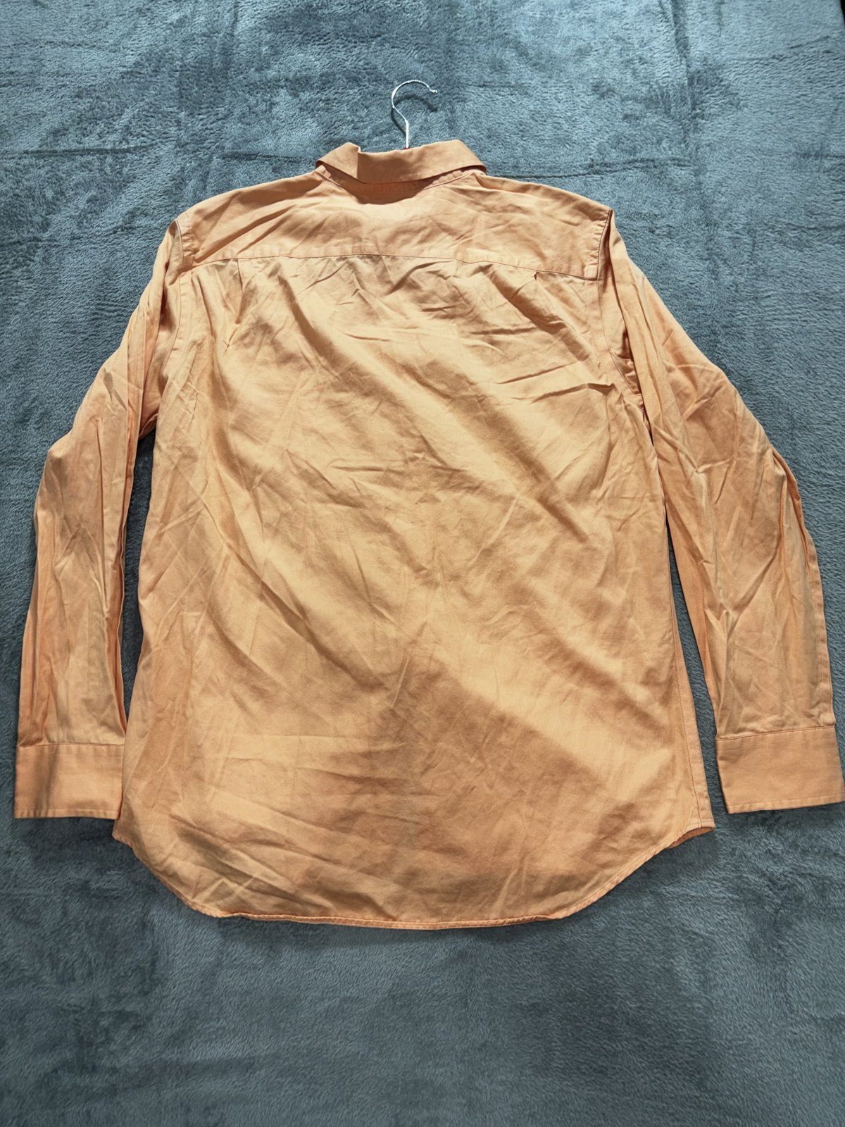 Banana Republic Mens L 16-16 1/2 Orange Long Sleeve Button Up Dress Shirt Slim