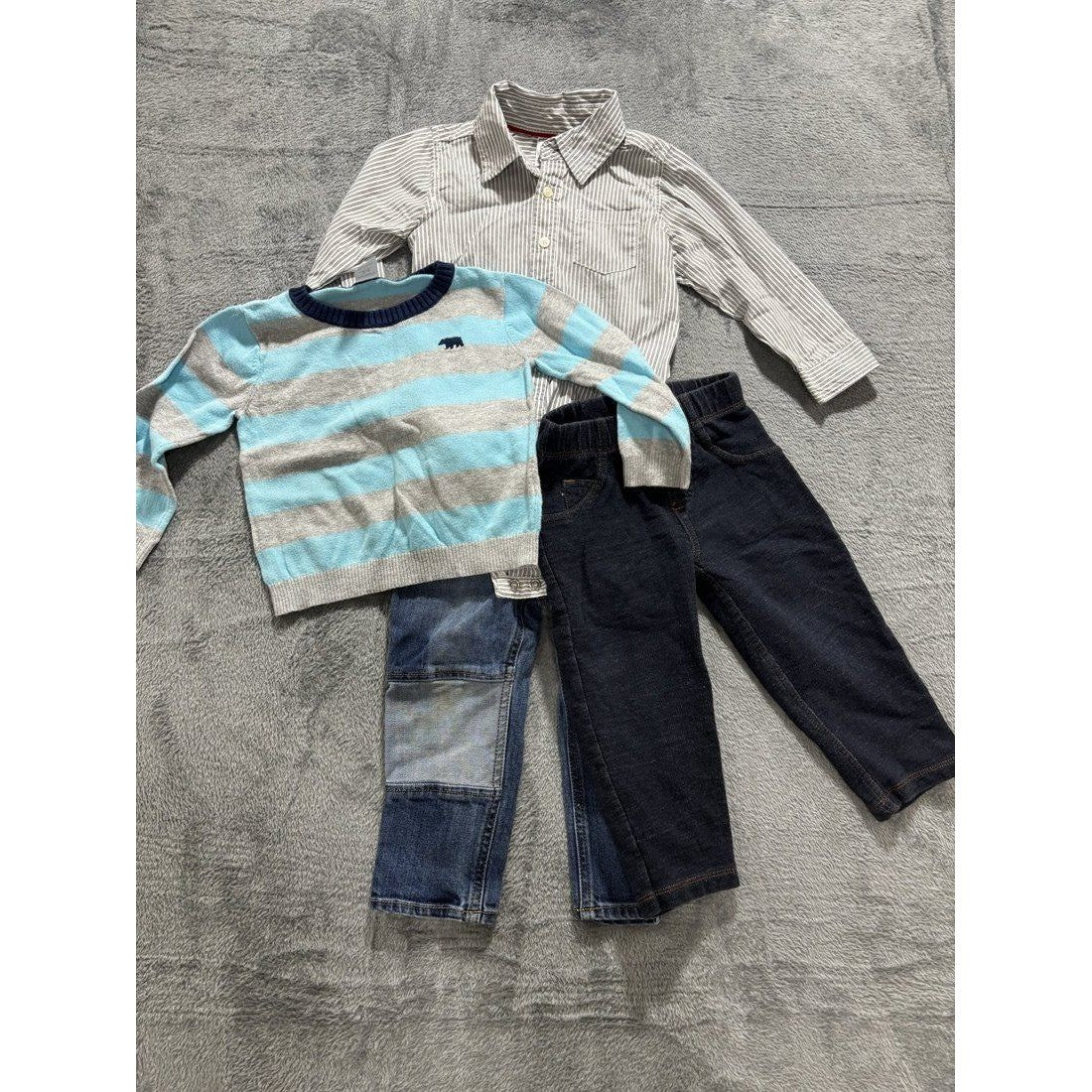 Baby Boy Sweater & Jeans Outfit Lot 4 Pieces 24M