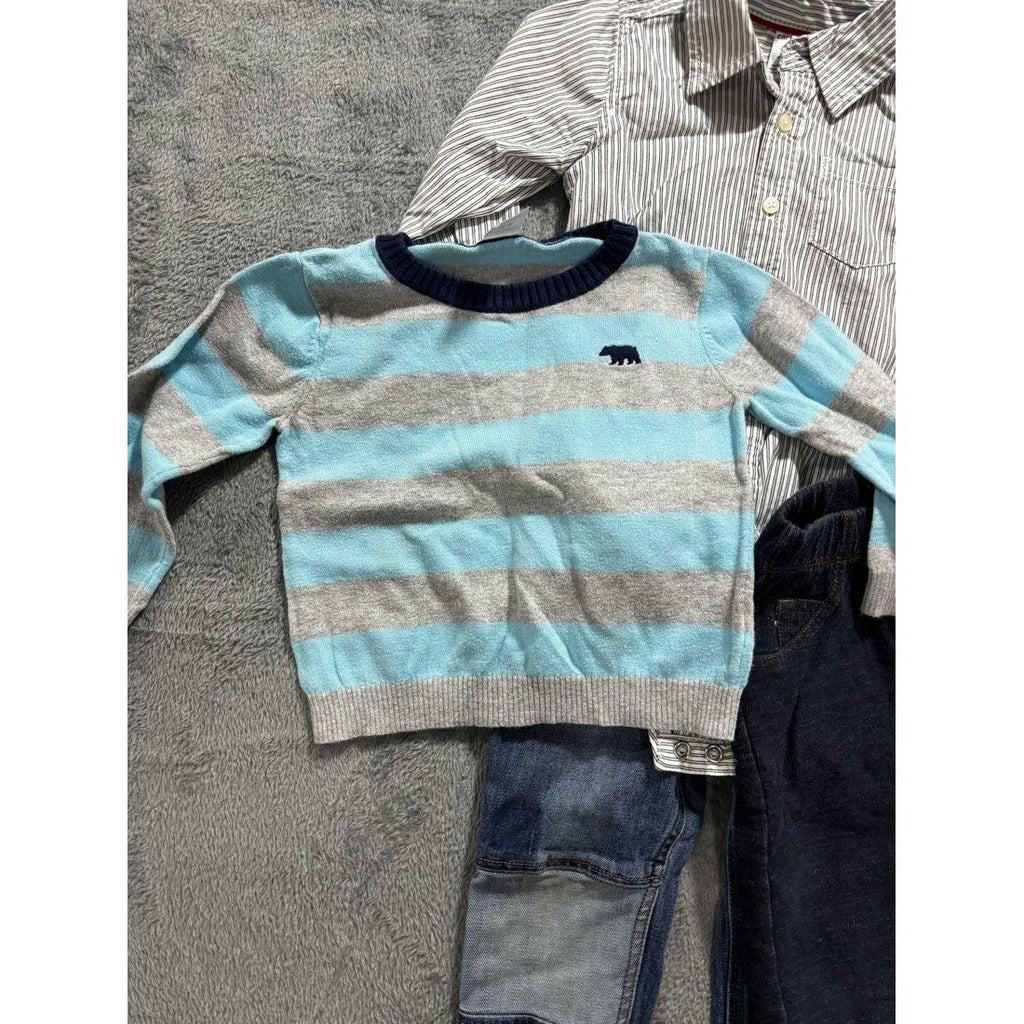 Baby Boy Sweater & Jeans Outfit Lot 4 Pieces 24M, photo 2 of 10