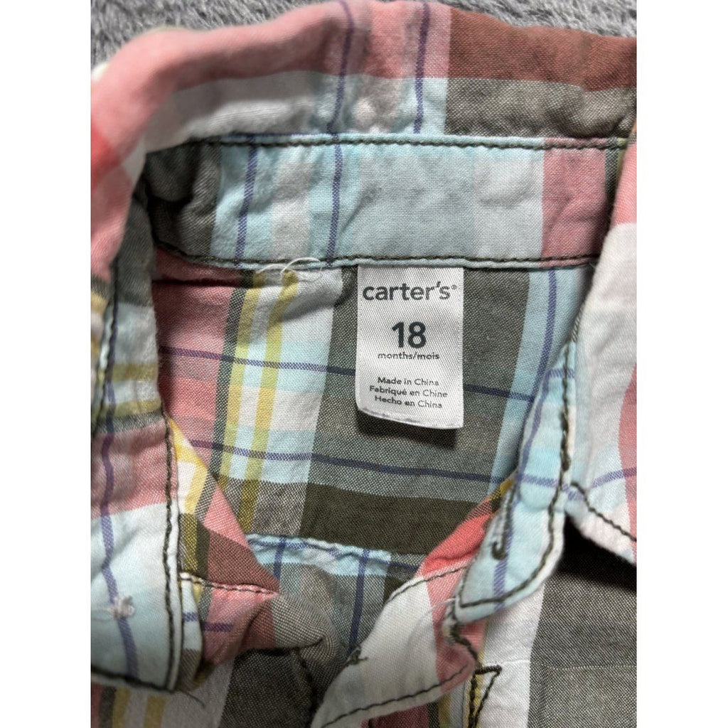 Carter's Baby Boy Coral Polo & Plaid Lot 5 Pcs 18M, photo 7 of 12