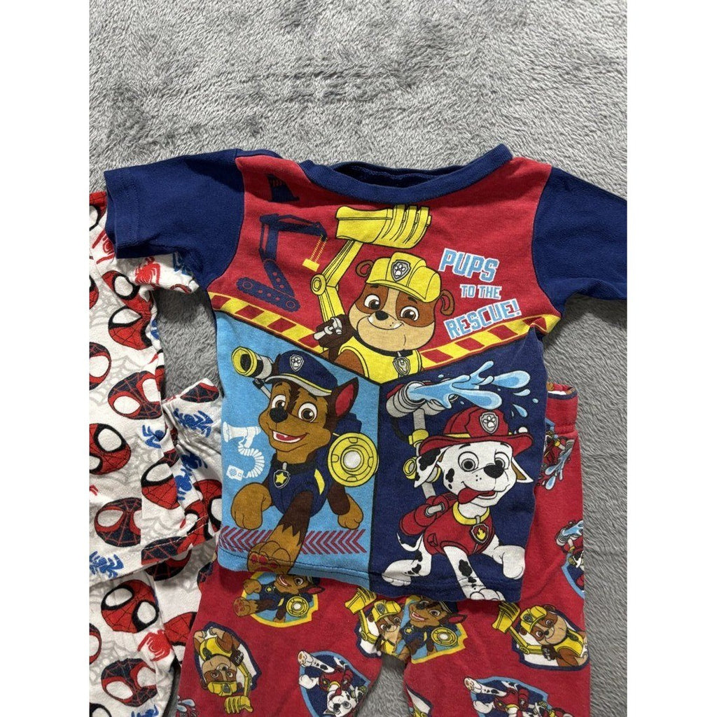 Toddler Boy Paw Patrol & Spidey Pajamas Lot 4 Pcs 2T, photo 2 of 9