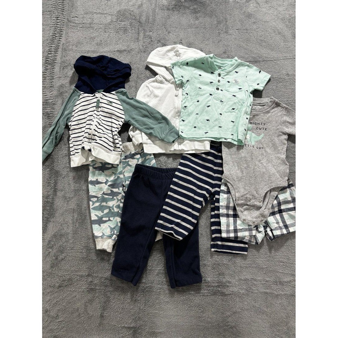 Carter's Baby Boy Dino Hoodies & Pants Lot 8 Pcs 9M