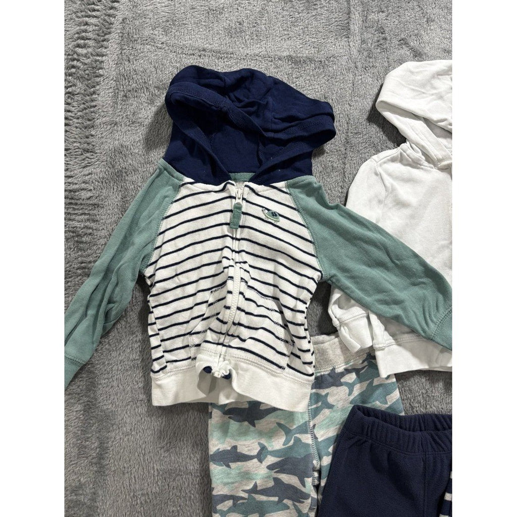 Carter's Baby Boy Dino Hoodies & Pants Lot 8 Pcs 9M, photo 8 of 17