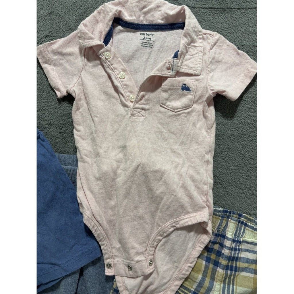 Carter's Baby Pink Polo & Shorts Lot 4 Pieces 24M, photo 2 of 9