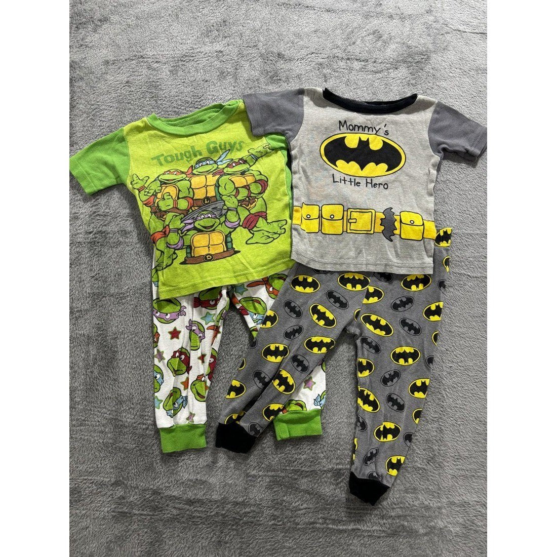 Baby Boy Batman & Ninja Turtle Pajamas Lot 4 Pcs 24M