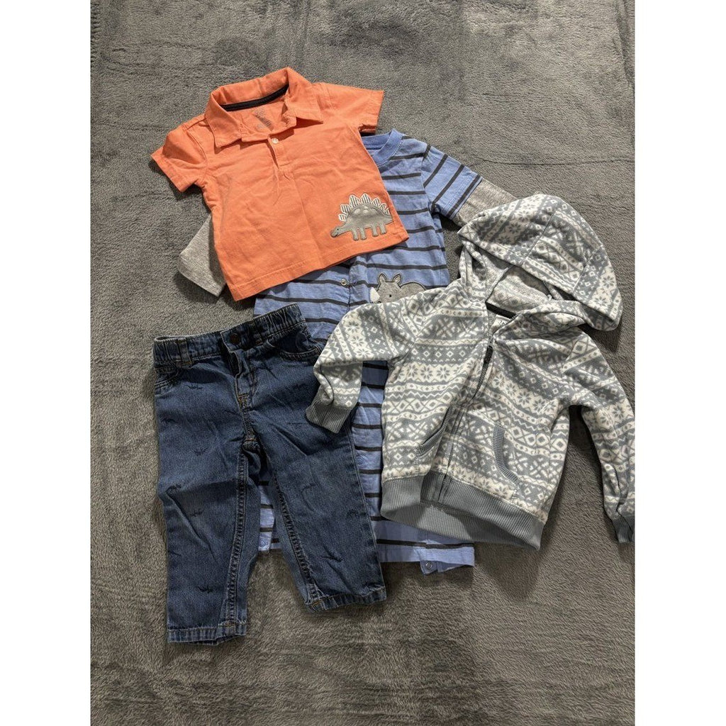 Carter's Baby Boy Fair Isle Hoodie Lot 4 Pcs 18M