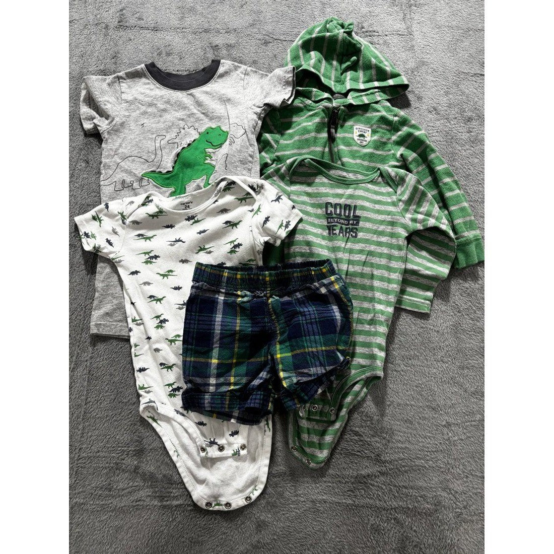 Carter's Baby Boy Dinosaur Hoodie Lot 5 Pcs 24M