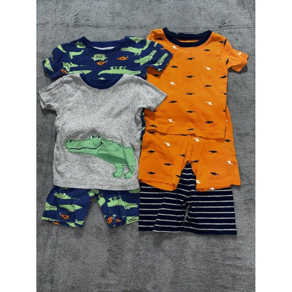 Carter's Toddler Boy Shark & Gator PJs Lot 6 Pcs 2T