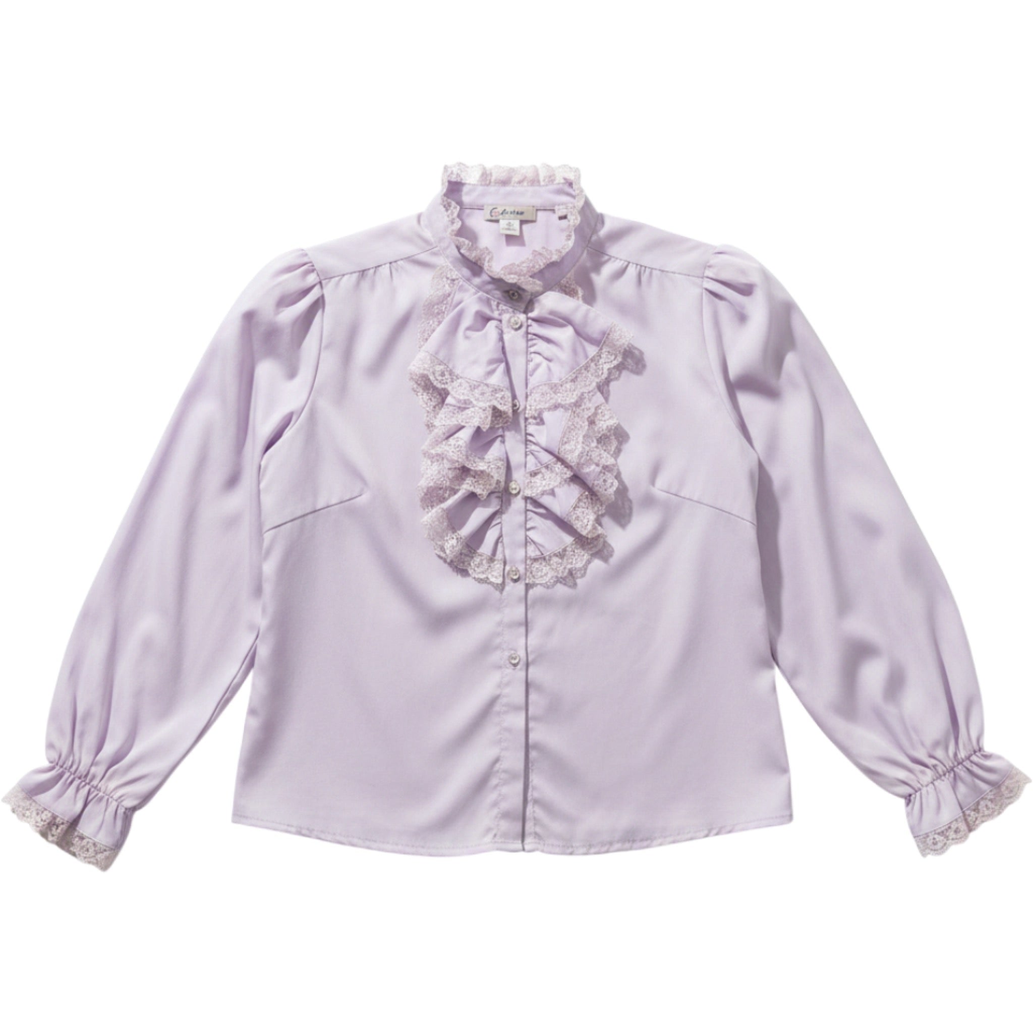 Rhapsody Lace Ruffle Blouse L Pink Victorian Cottagecore Top Vintage Style