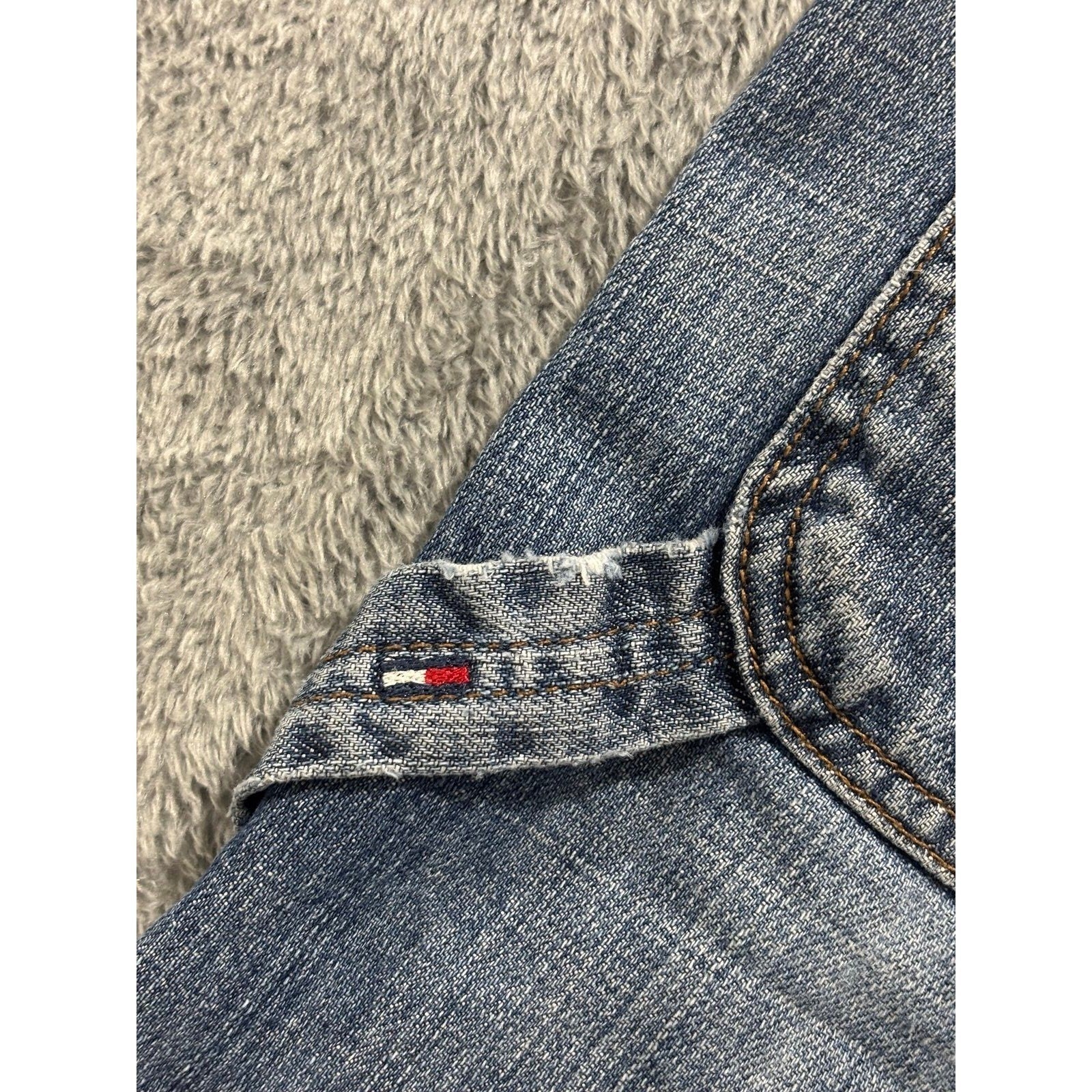 Tommy Hilfiger 36 Blue Denim Carpenter Shorts Mens Vintage Casual 90s Relaxed