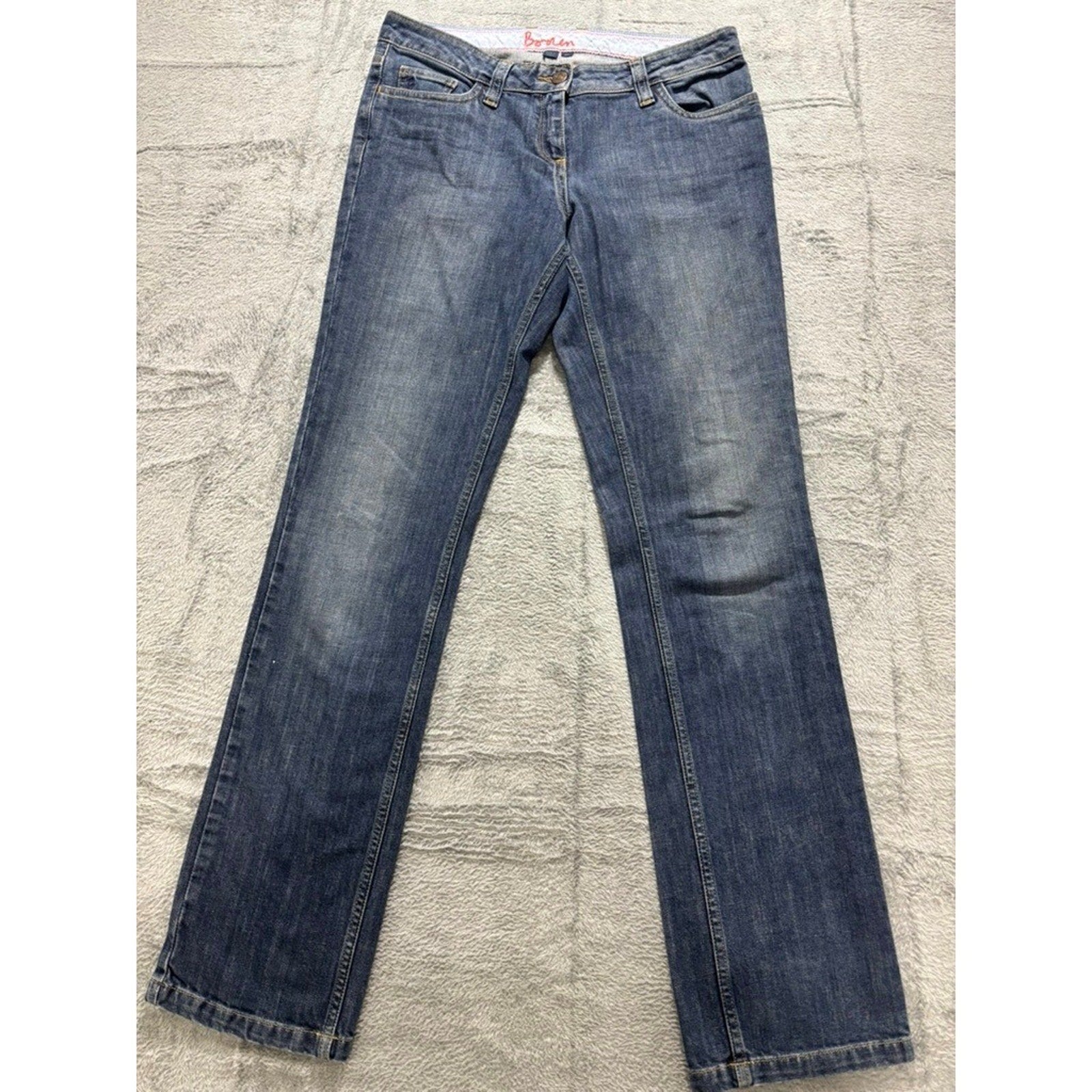 Boden Jeans Womens 12L Blue Straight Leg Mid Rise Stretch Denim Classic