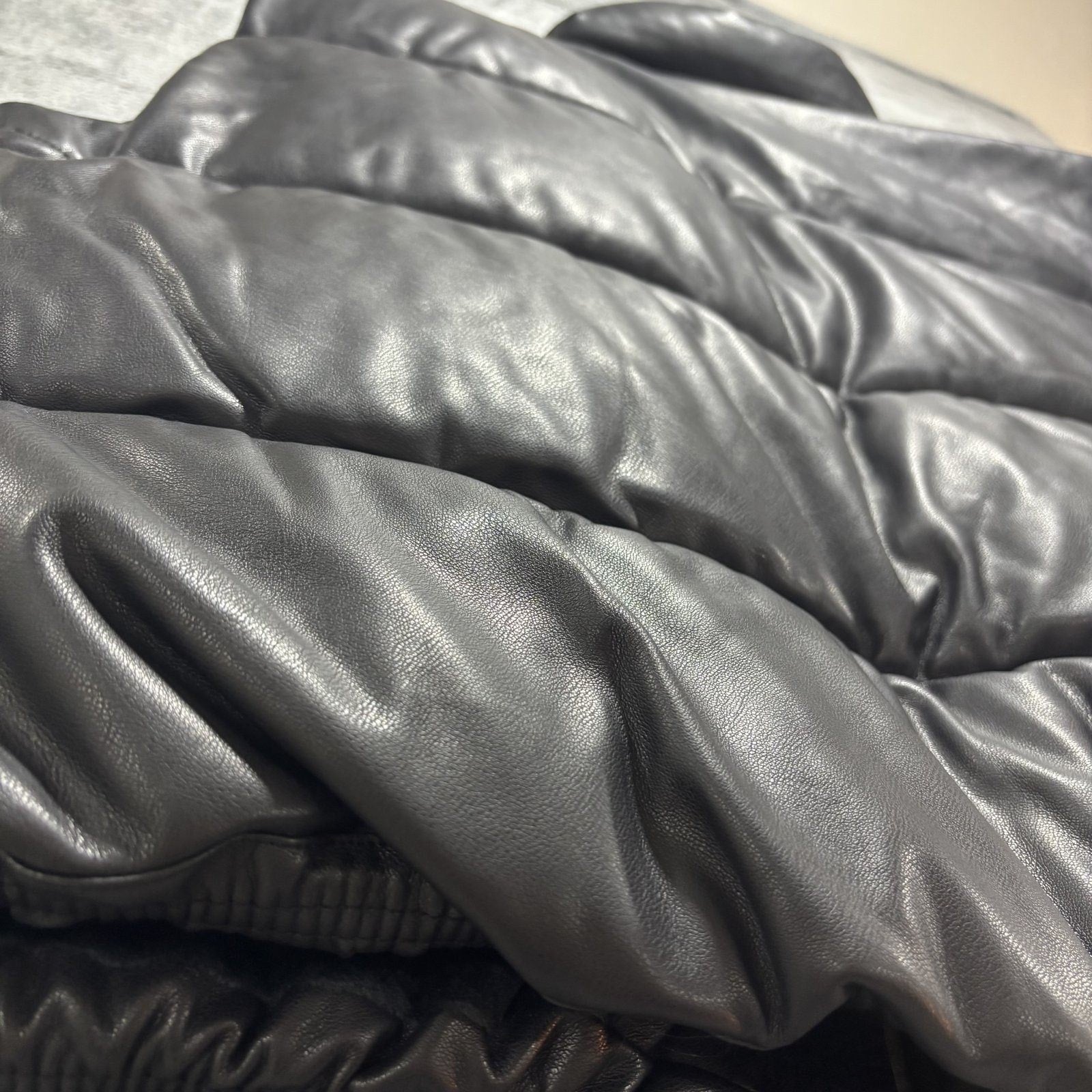 Abercrombie & Fitch XL Black Womens Vegan Leather Puffer Vest Moto Street Chic