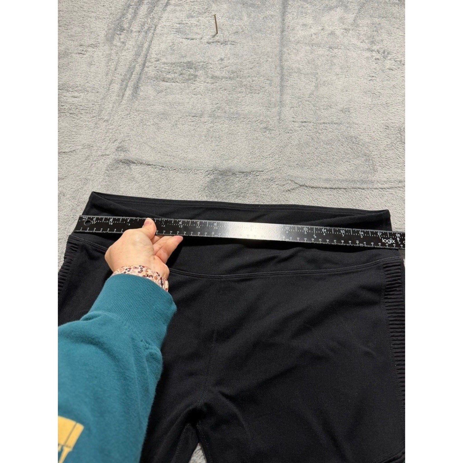 Fabletics XXL Black Moto Ribbed Capri Leggings High Waist Compression Gym