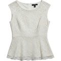 Love21 Ivory Lace Peplum Top Womens Medium Romantic Cottagecore Sleeveless Chic