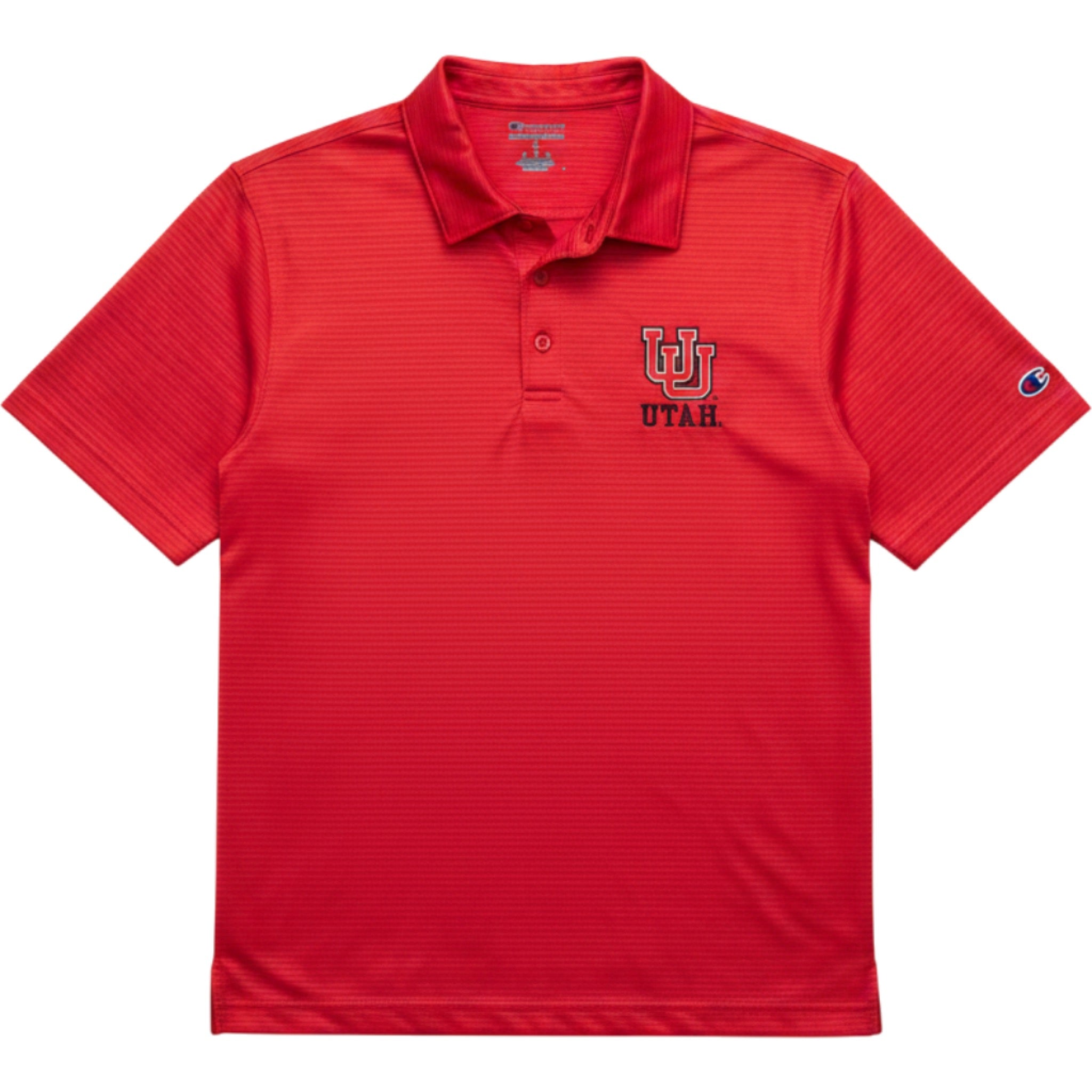 Champion Utah Utes Polo Shirt Red Striped Athletic NCAA College Mens Small