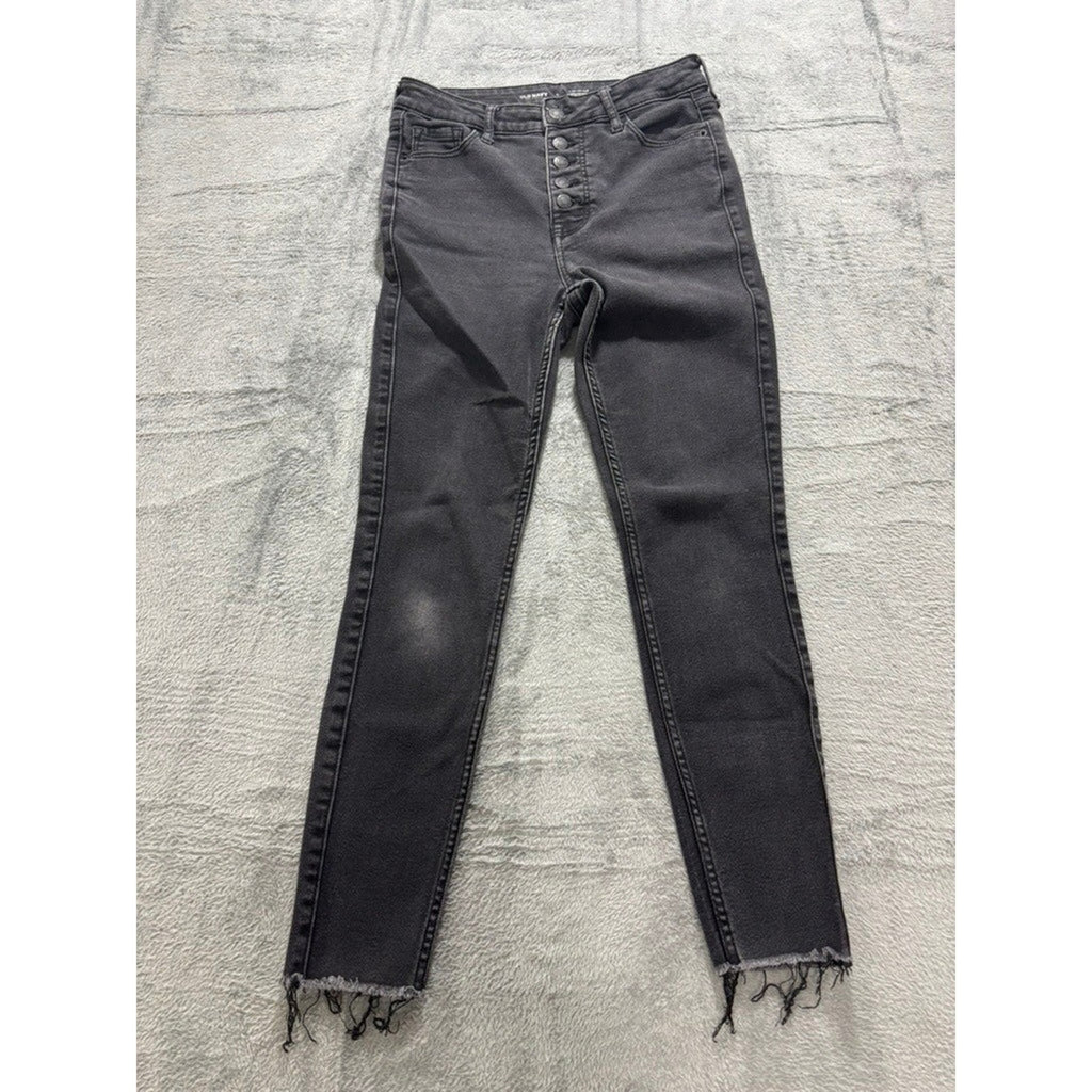 Old Navy 6 Womens Black Rockstar Super Skinny Jeans Extra High Rise Boho Casual