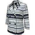 Banana Republic Striped Double Breasted Jacket Linen Blend Blue White Women's S