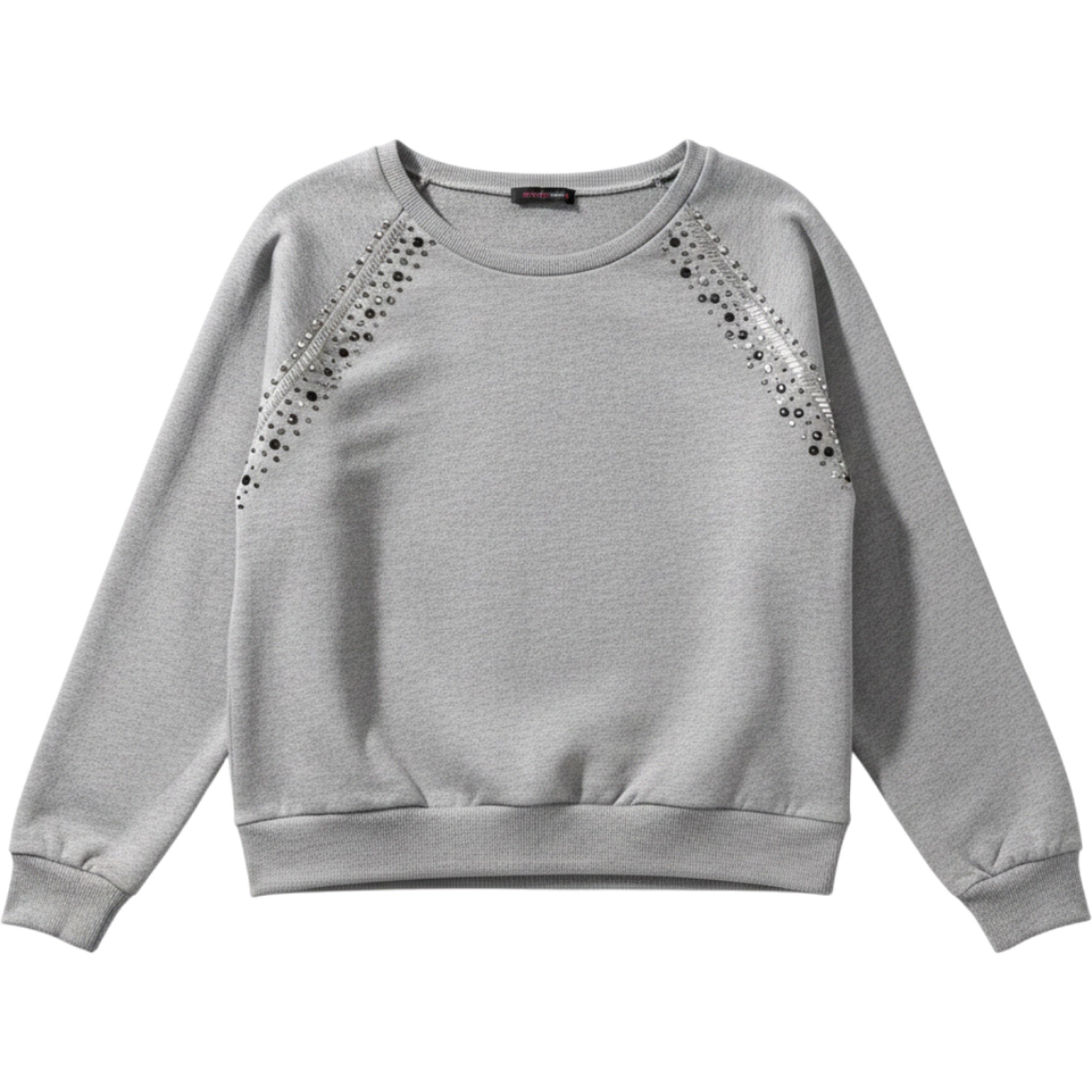 mark Women XL Gray Studded Sweatshirt Long Sleeve Scoop Neck Casual Pullover Top