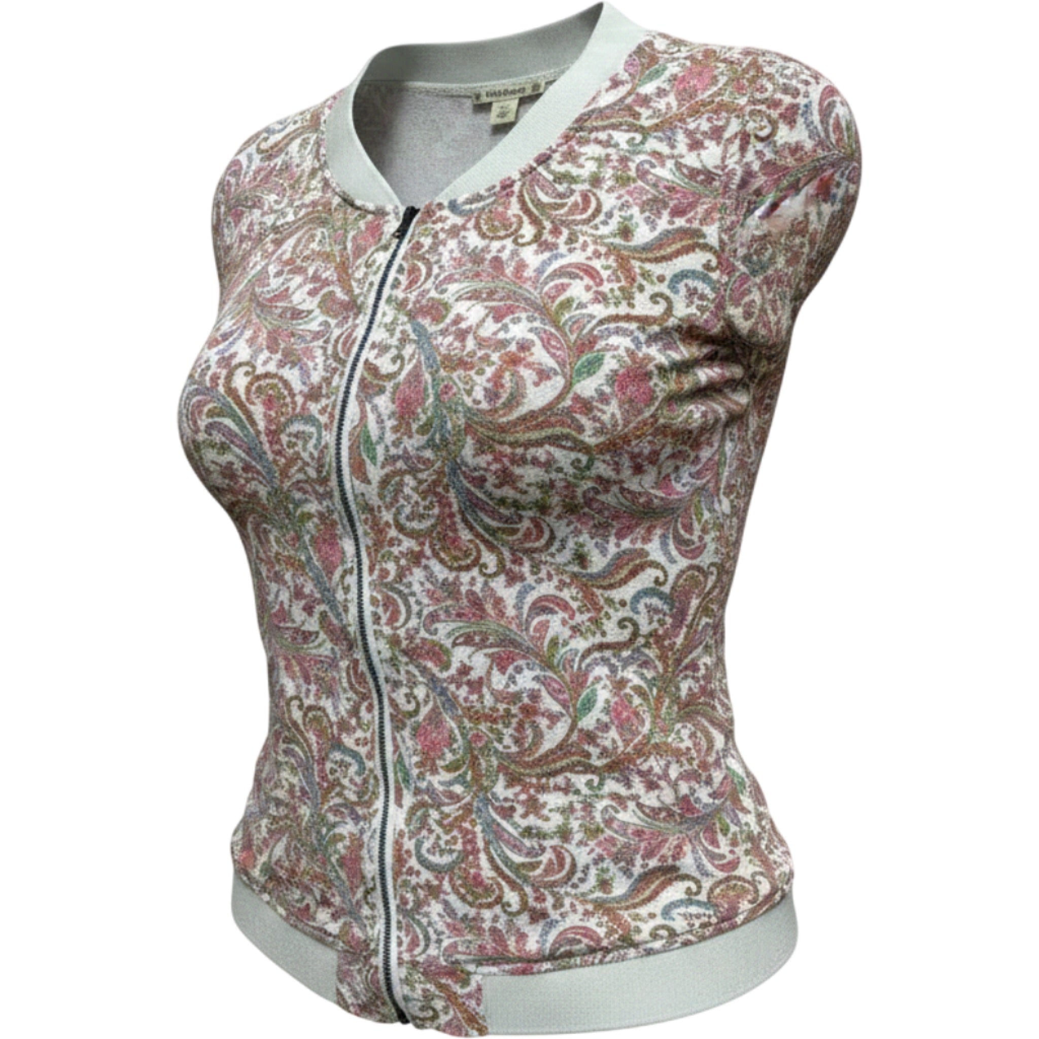 RuffHewn Paisley Zip Front Jacket Womens XL Boho Cottagecore Lightweight Top