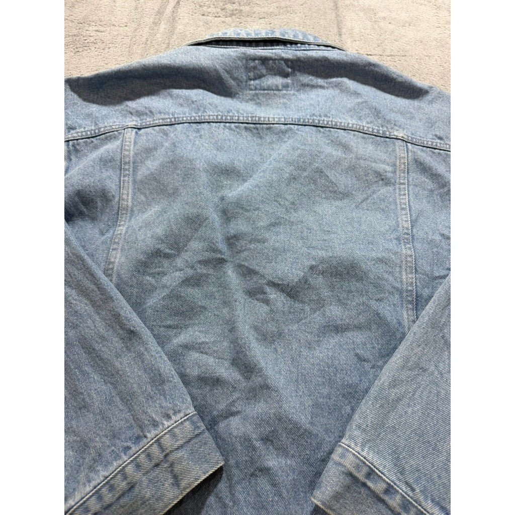 Vintage Pepsi Denim Trucker Jacket Light Wash 90s Promo Adult Large Cotton Blue