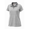 ZeroXposur Polo Shirt Women M Gray Striped Athletic Golf Stretch Lightweight