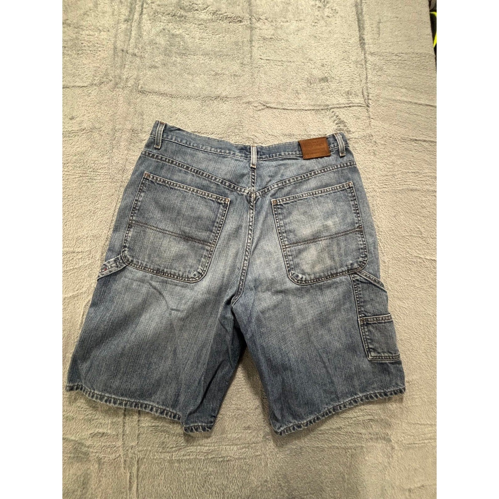 Tommy Hilfiger 36 Blue Denim Carpenter Shorts Mens Vintage Casual 90s Relaxed