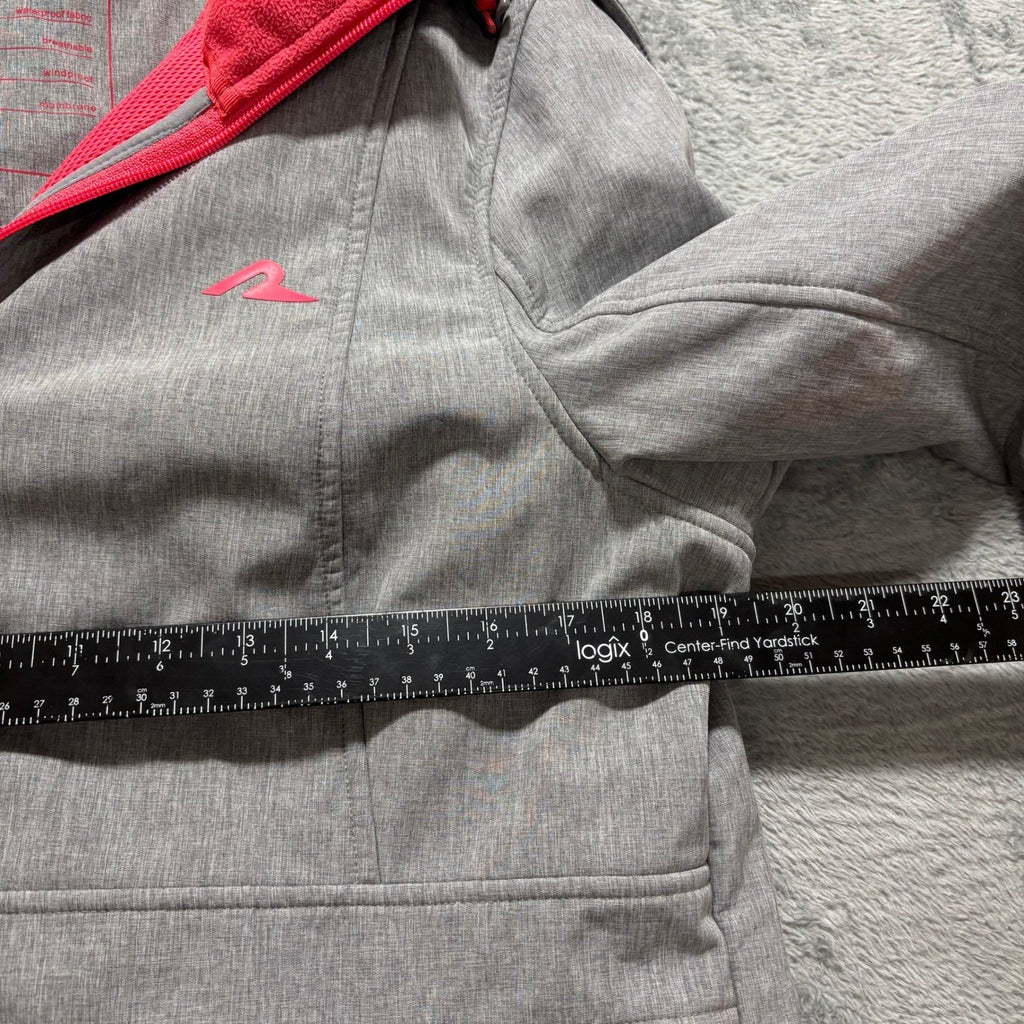 C&A Rodeo Womens M Gray Softshell Hooded Jacket Fleece Lined Zip Athleisure Coat