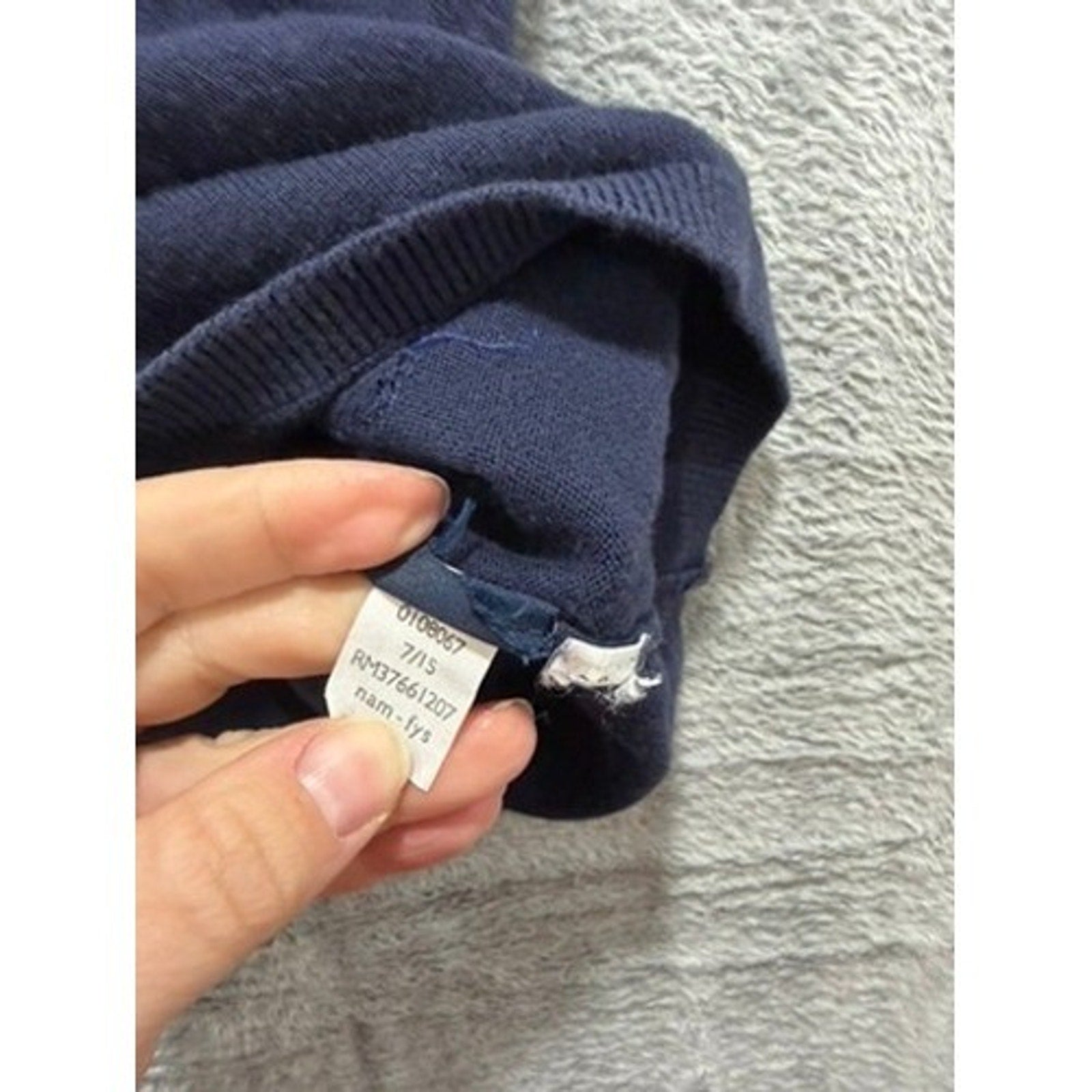 Tommy Hilfiger Sweater Womens M Navy Polka Dot V Neck Long Sleeve Preppy