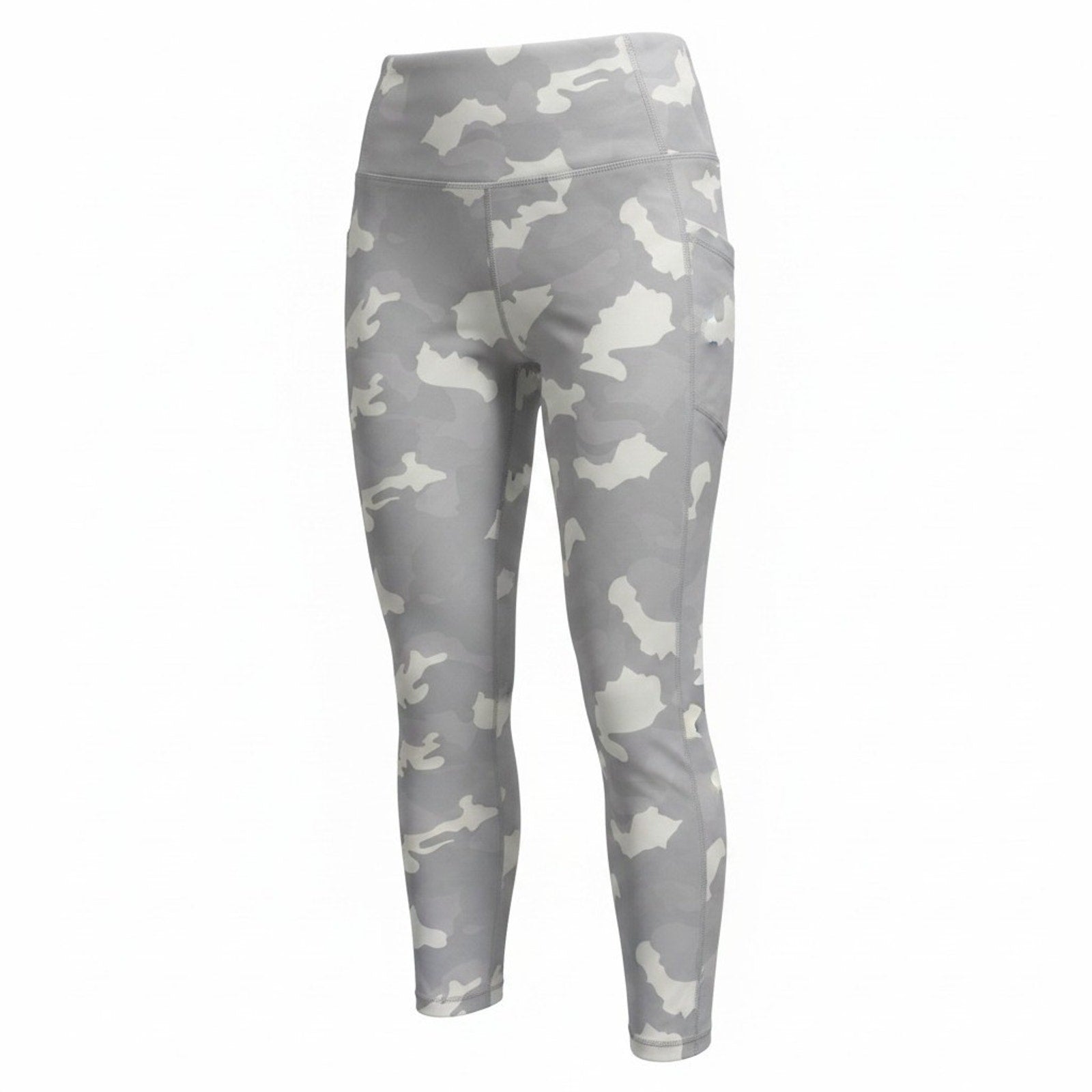 Yogalicious Lux Grey Camo High Waist Leggings XL Pockets Buttery Soft Gym