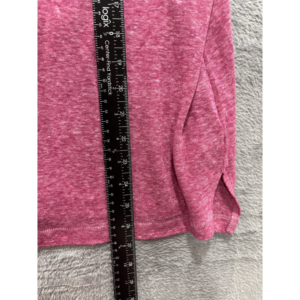 Old Navy L Womens Pink Heather Linen Blend Pocket Tank Top Casual Boho Summer