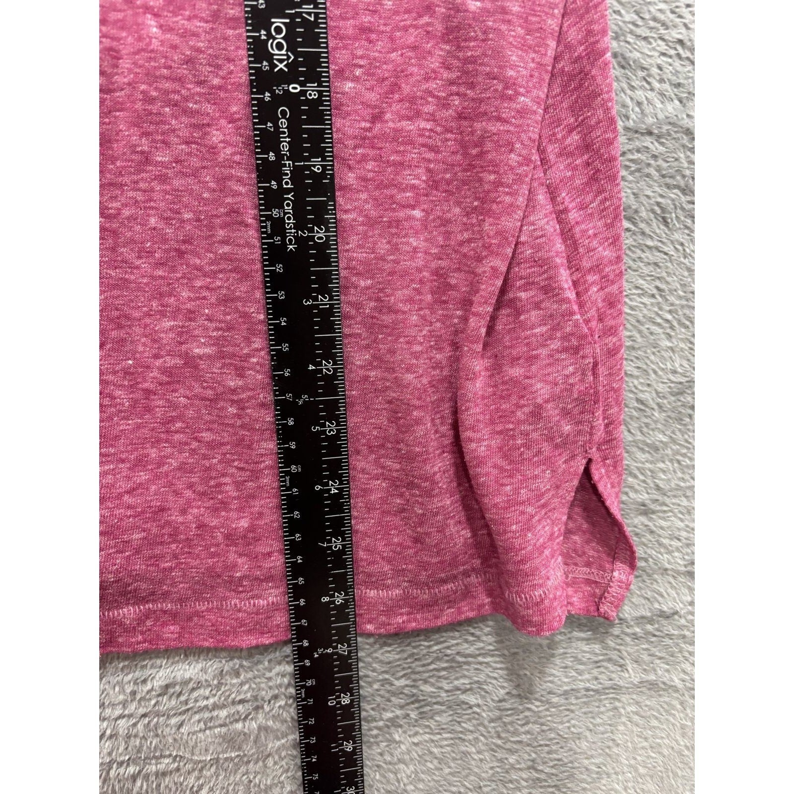 Old Navy L Womens Pink Heather Linen Blend Pocket Tank Top Casual Boho Summer