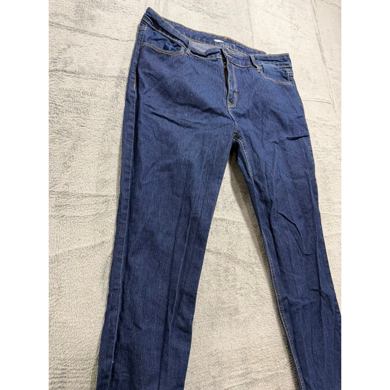 Old Navy Super Skinny Dark Wash Mid Rise Denim Jeans Womens Size 14 Indigo