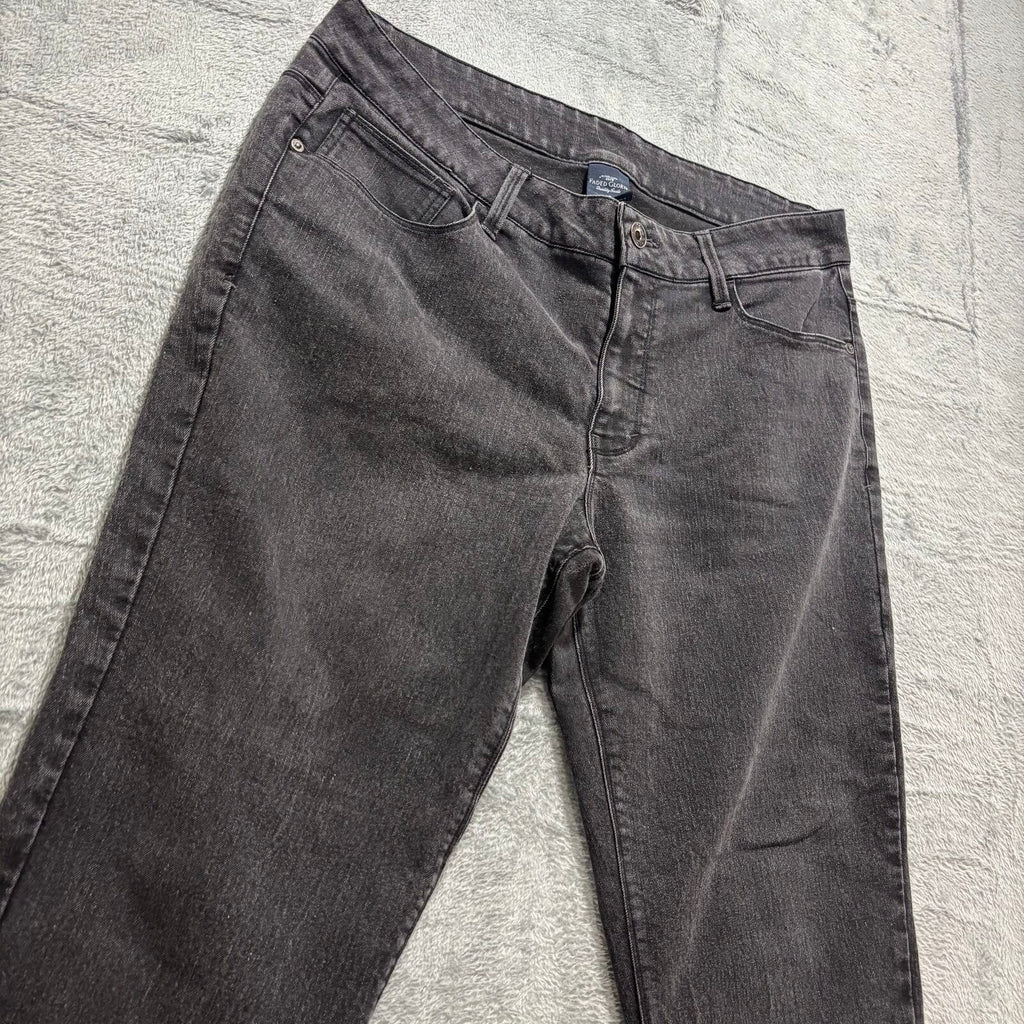 Faded Glory Womens 16 Black Denim Cropped Jeans Casual Boho Capri Pants